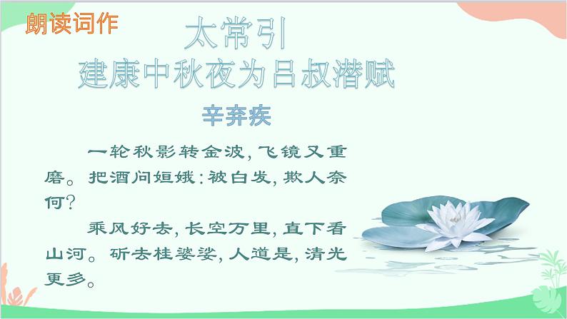 统编版语文九年级下册 第三单元 课外古诗词诵读《太常引》 课件06