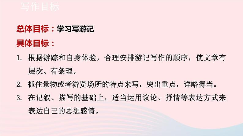2024春八年级语文下册第5单元写作学写游记教学课件（部编版）第2页