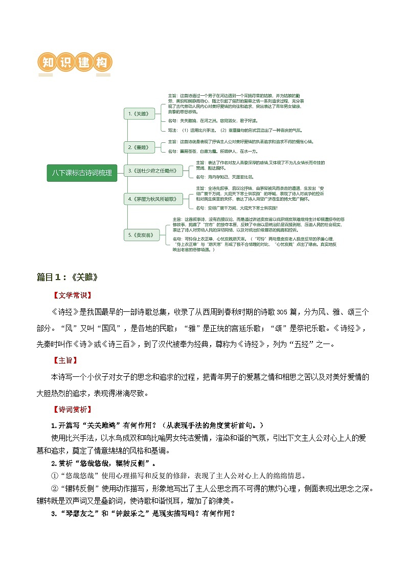 第12讲+八下课标古诗词复习（讲义）-2024年中考语文一轮复习课件+讲义+练习（全国通用）03