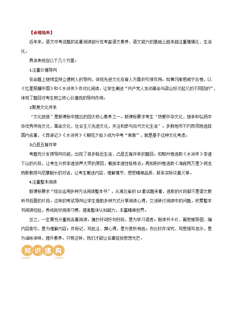 第38讲 九年级名著导读梳理（讲义）-中考语文一轮复习讲练测（全国通用）（原卷版）第3页