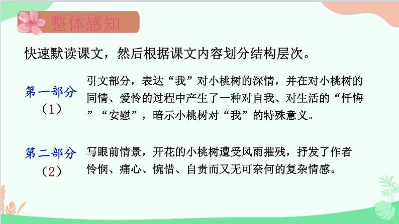 统编版语文七年级下册 19 一棵小桃树 课件07