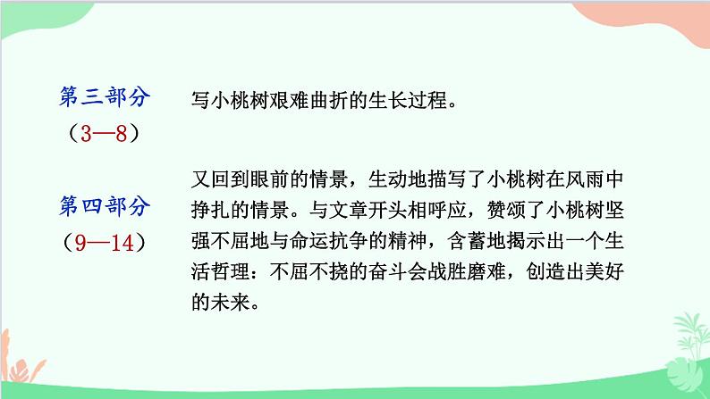 统编版语文七年级下册 19 一棵小桃树 课件08