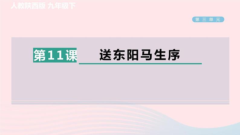 陕西专版2024春九年级语文下册第三单元11送东阳马生序作业课件新人教部编版01