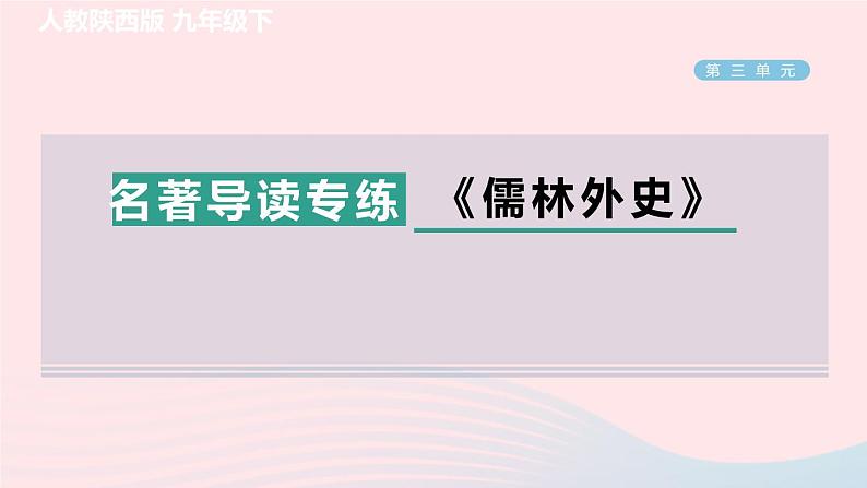 陕西专版2024春九年级语文下册第三单元名著导读专练儒林外史作业课件新人教部编版01