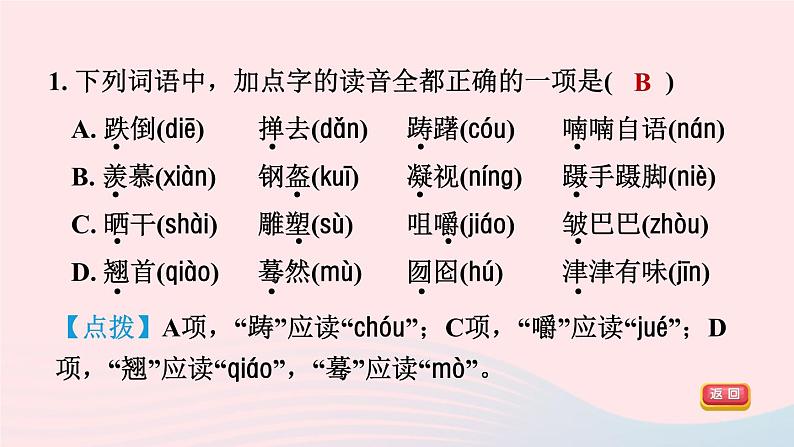 陕西专版2024春九年级语文下册第五单元19枣儿作业课件新人教部编版05