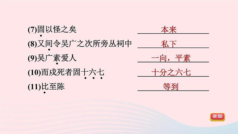 陕西专版2024春九年级语文下册第六单元22陈涉世家作业课件新人教部编版第6页