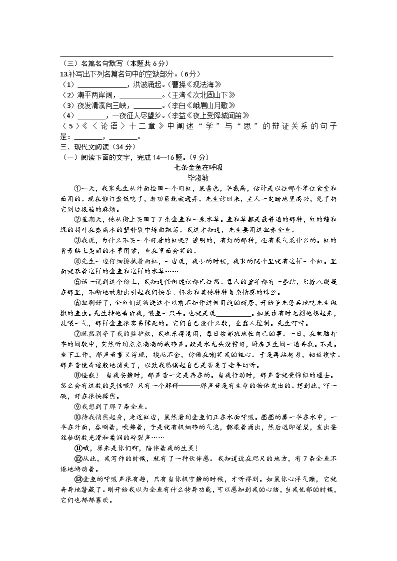 01，四川省眉山市彭山区第二中学2023-2024学年七年级上学期期中考试语文试题03