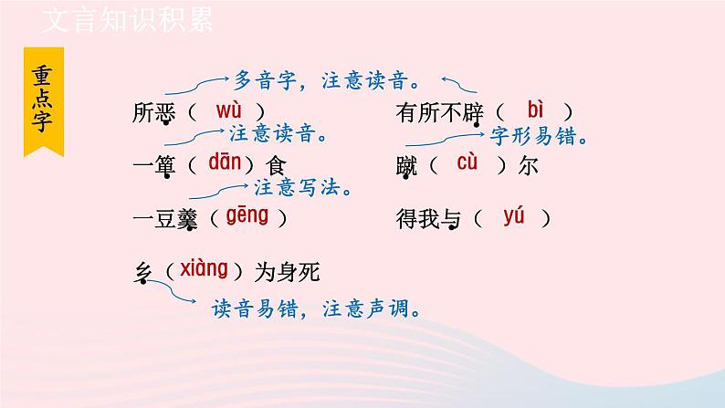 2024春九年级语文下册第3单元9鱼我所欲也第1课时教学课件（部编版）08