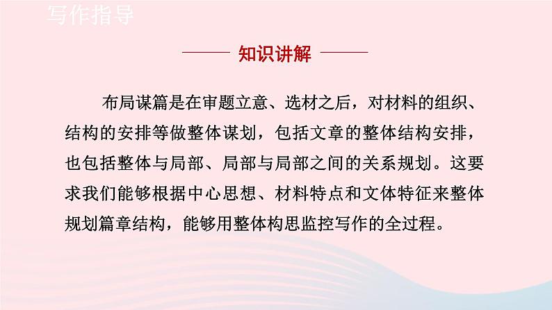 2024春九年级语文下册第3单元写作布局谋篇教学课件（部编版）03