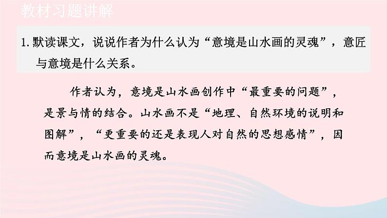 2024春九年级语文下册第4单元14山水画的意境教材习题课件（部编版）第1页