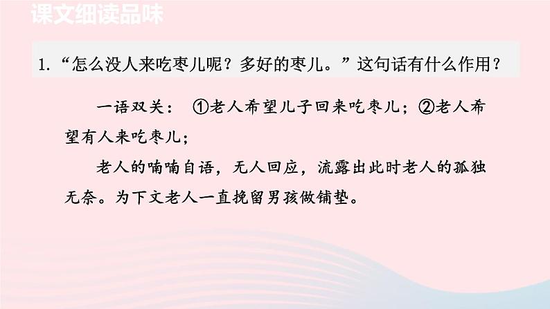 2024春九年级语文下册第5单元19枣儿第2课时教学课件（部编版）第2页