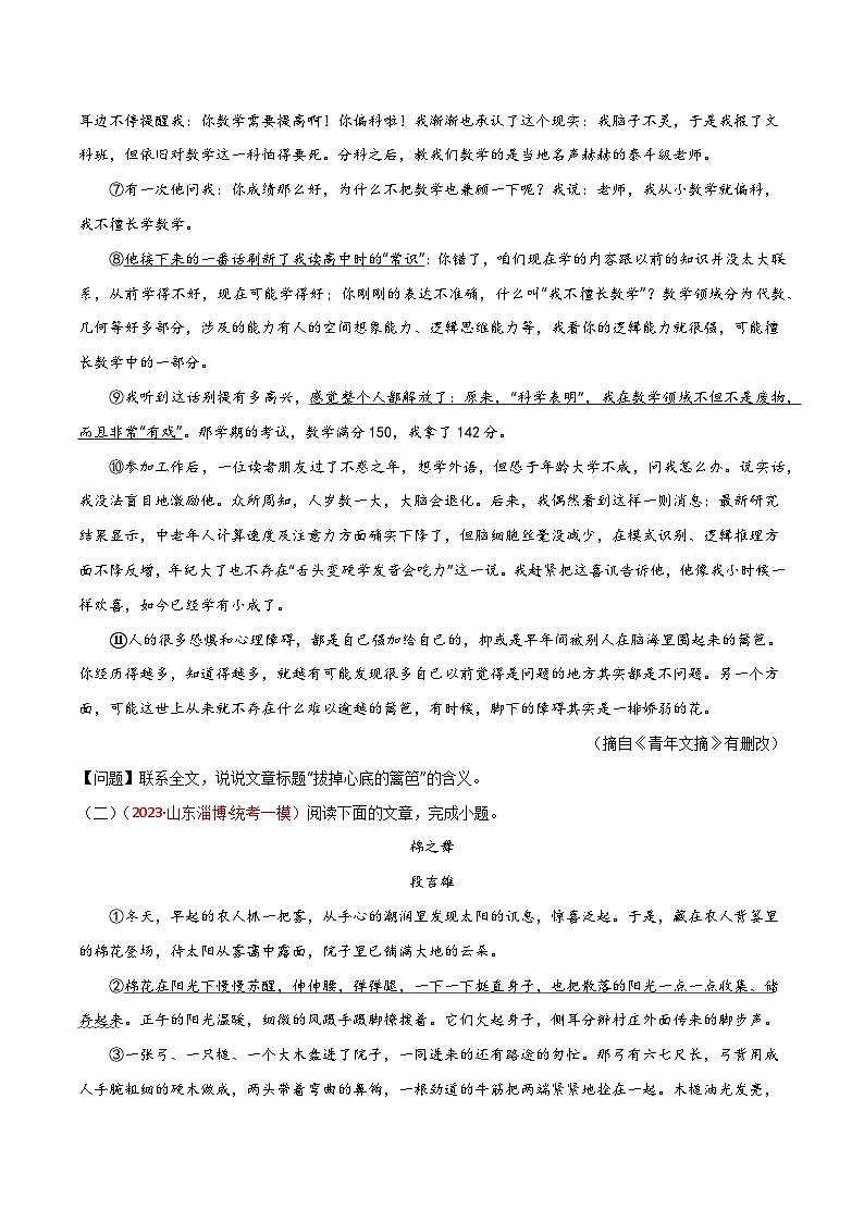 第01讲：标题含义与作用（练习）-2024年中考语文记叙文阅读课件+讲义+练习（全国通用）02