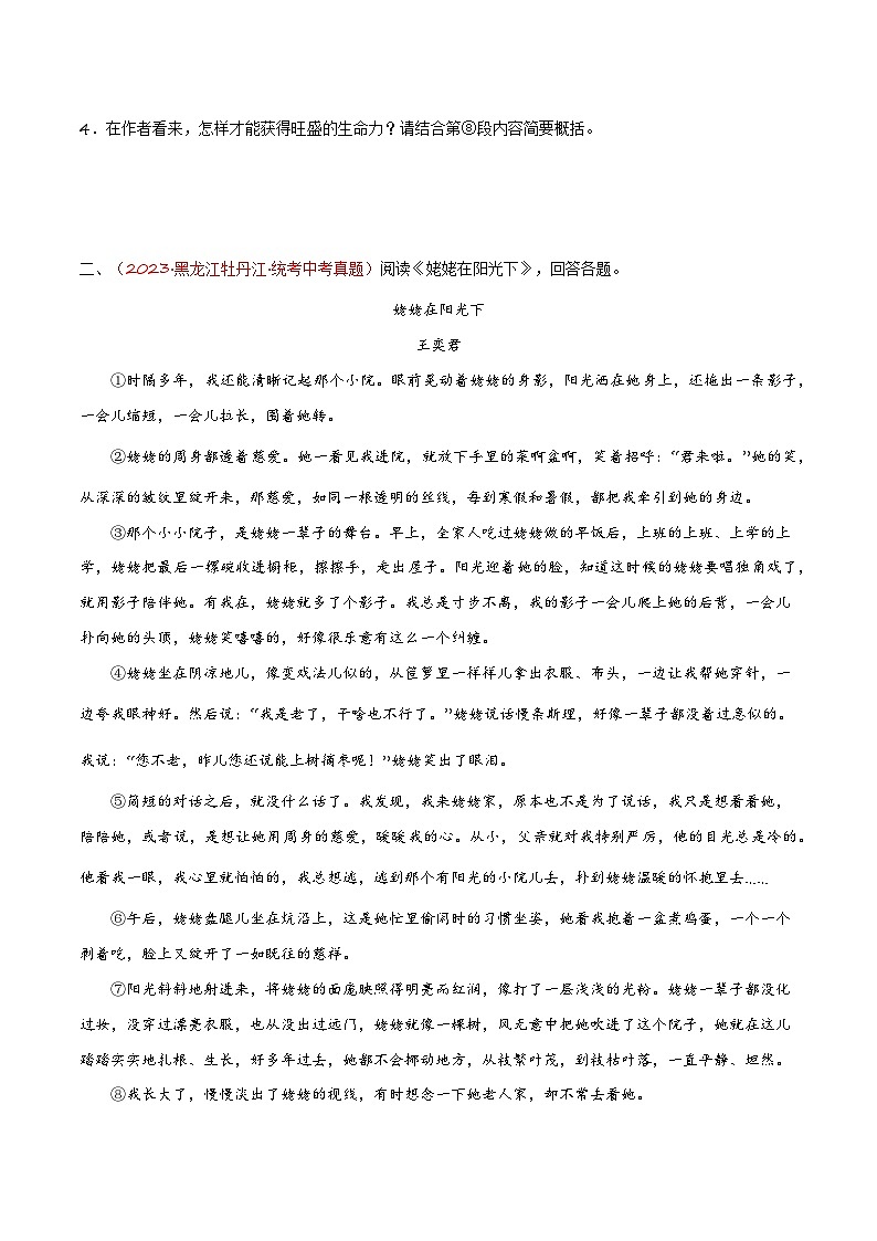 第09讲：词句理解与赏析（练习）-2024年中考语文记叙文阅读课件+讲义+练习（全国通用）03
