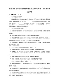 2022-2023学年山东省聊城市莘县明天中学七年级（上）期末语文试卷