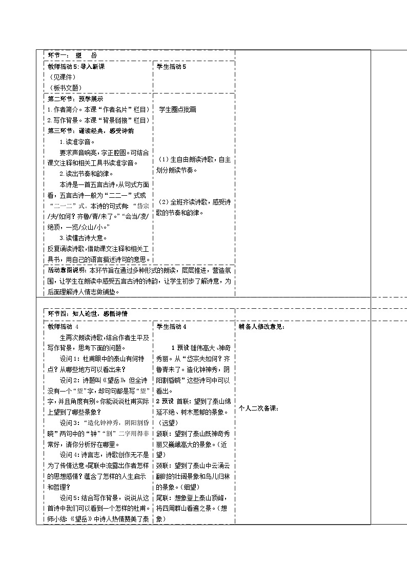2023-2024学年部编版语文七年级下册 21.古 代 诗 歌 五 首 教学设计03