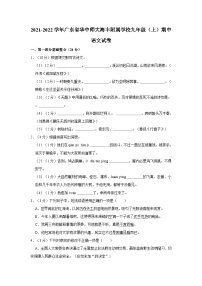 广东省汕尾市华中师范大学海丰附属学校2021-2022学年九年级上学期期中考试语文试卷