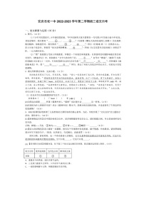 安徽省安庆市石化第一中学2023-2024学年九年级下学期开学考试语文试题