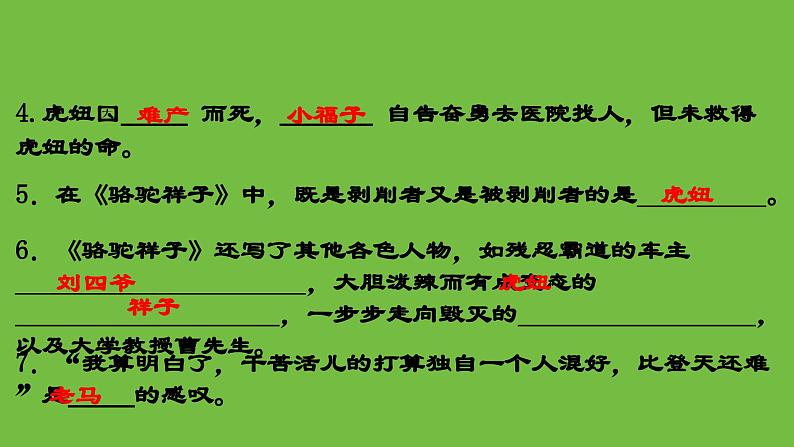 七年级语文下册名著阅读《骆驼祥子》同课异构教学课件第5页