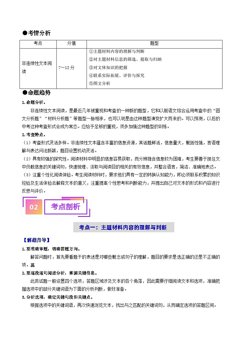 考点十八     非连续性文本阅读（重难讲义）（解析版）第2页