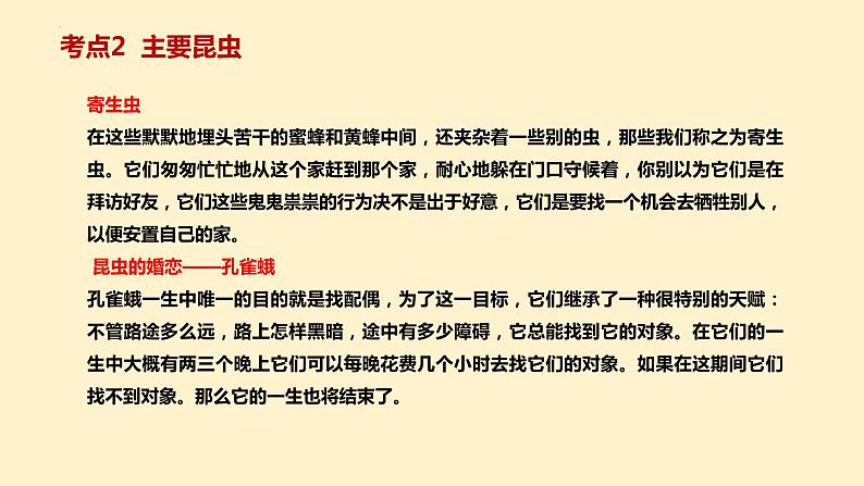 6   八上名著《昆虫记》考点梳理（文学常识+主要人物+选择题+精段阅读+读后感）2024年中考语文课件PPT04