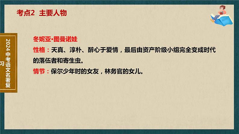 7   八下名著《钢铁是怎样炼成的》考点梳理（文学常识+主要人物+选择题+精段阅读+读后感）2024年中考语文课件PPT第7页