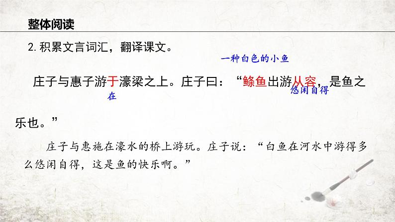 21 庄子与惠子游于濠梁之上  课件 2023-2024学年初中语文部编版八年级下册第7页