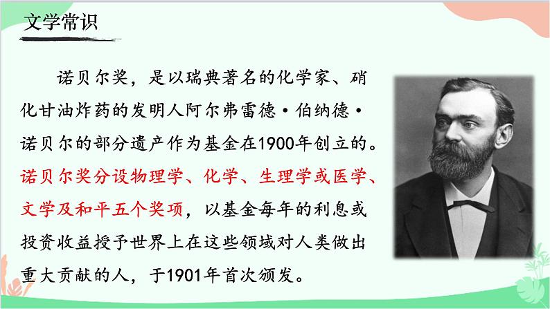 统编版语文八年级上册 2《首届诺贝尔奖颁发》课件04