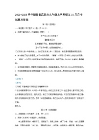 2023-2024学年湖北省武汉市九年级上学期语文10月月考试题及答案