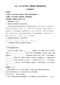 河南省周口市郸城县2023-2024学年七年级上学期期末语文试题（原卷版+解析版）
