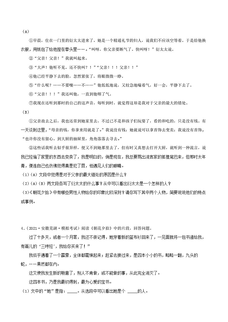 中考语文学案-《朝花夕拾》中考资料2024第2页