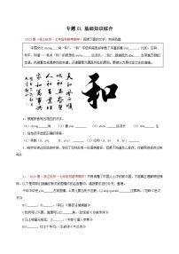 2023-2024学年七年级语文下学期期中专题复习(浙江专用)专题01：基础知识综合(原卷版+解析)