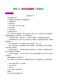 2024年中考语文考前抓大分技法之散文阅读专题15散文环境描写(原卷版+解析)