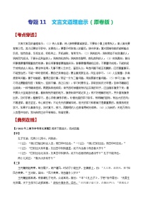 2024年中考语文考前抓大分技法之文言文阅读专题11文言文道理启示(原卷版+解析)