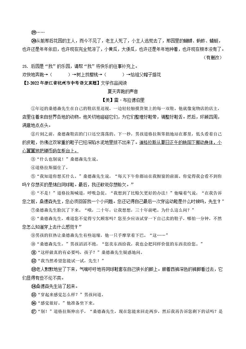 2024年中考语文考前抓大分技法之小说阅读专题02小说情节梳理(原卷版+解析)第3页