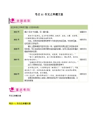 备战2024年中考语文一轮复习考点(浙江专用)考点13作文之审题立意-备战2024年中考语文一轮复习考点帮(浙江专用)(原卷版+解析)