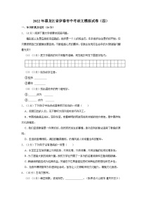 2022年黑龙江省伊春市中考语文模拟试卷（四）