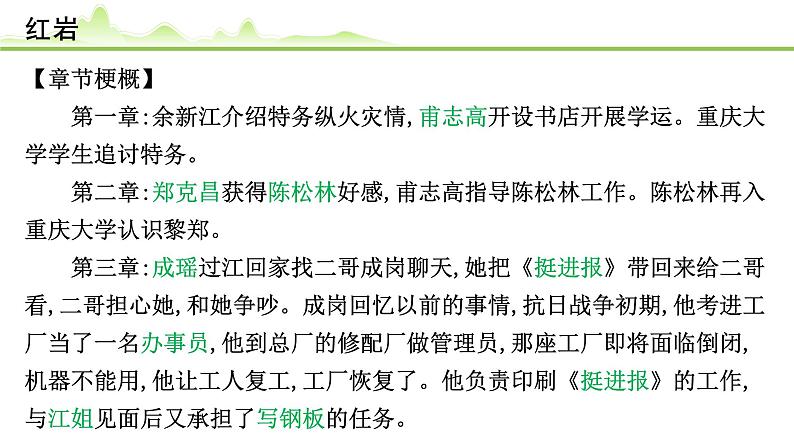 （八）《红岩》课件---2024年中考语文常考名著复习06