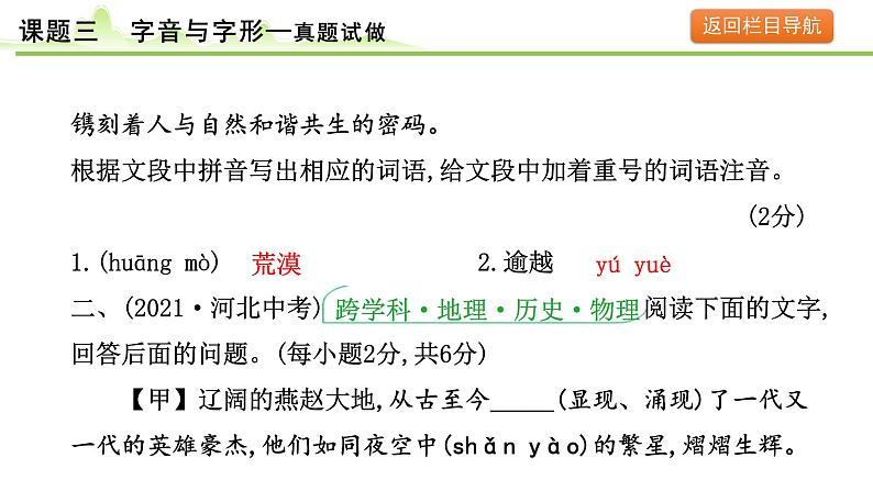 3.课题三  字音与字形课件---2024年中考语文一轮复习第8页