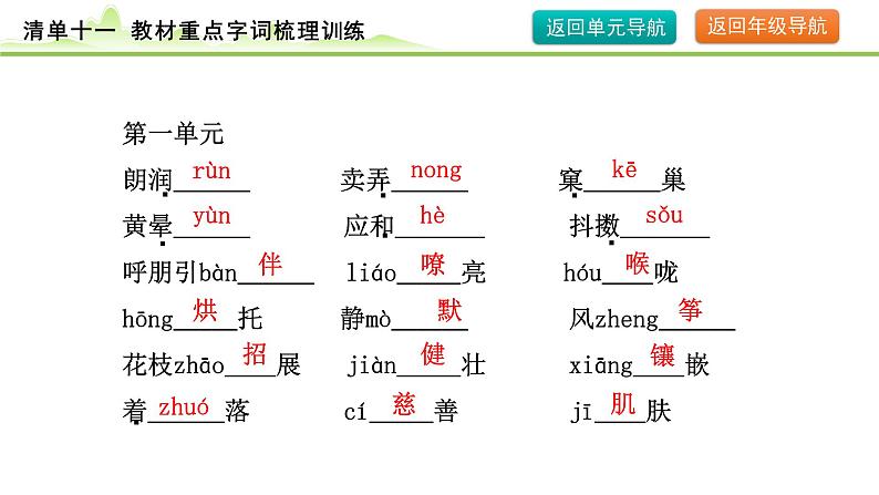 4.清单十一 教材重点字词梳理训练课件---2024年中考语文一轮复习第4页
