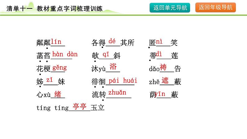 4.清单十一 教材重点字词梳理训练课件---2024年中考语文一轮复习第8页