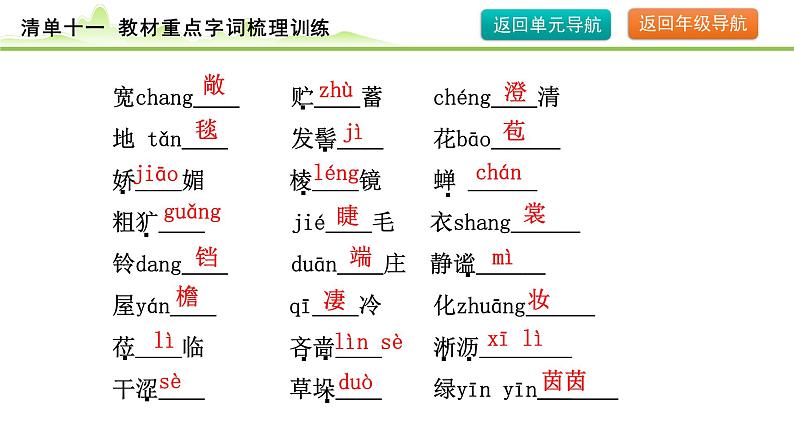 4.清单十一 教材重点字词梳理训练课件---2024年中考语文一轮复习第5页