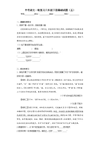 中考语文一轮复习八年级下册基础试题（五）