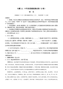 专题12：中考仿真模拟测试卷（B卷）-2024中考语文重难考点通关训练与模拟测试（安徽专用）（含解析）