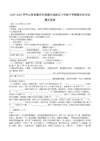 2022-2023学年山东省德州市禹城市高新区八年级下学期期末语文试题及答案