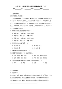 中考语文一轮复习七年级上册基础试题（一）