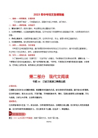 最新中考语文总复习真题探究与变式训练  专题16 记叙文阅读之情感主题 （全国通用）