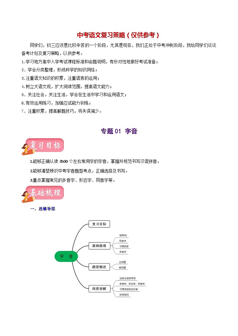 最新中考语文一轮复习讲练测  专题01 字音（讲练）01