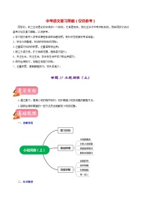 最新中考语文一轮复习讲练测  专题17 小说阅读（上）（讲练）