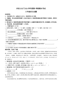 陕西省汉中市洋县2023-2024学年八年级上学期期末语文试题