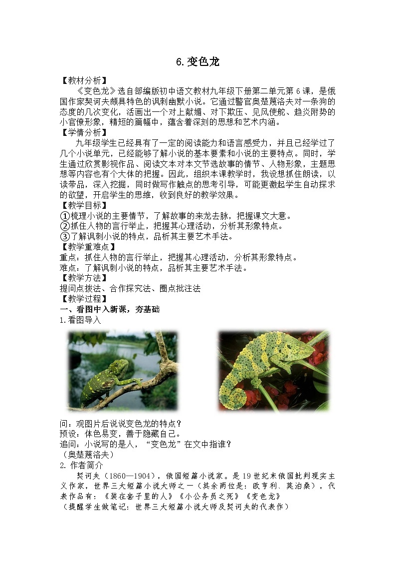 第6课《变色龙》教案第1页